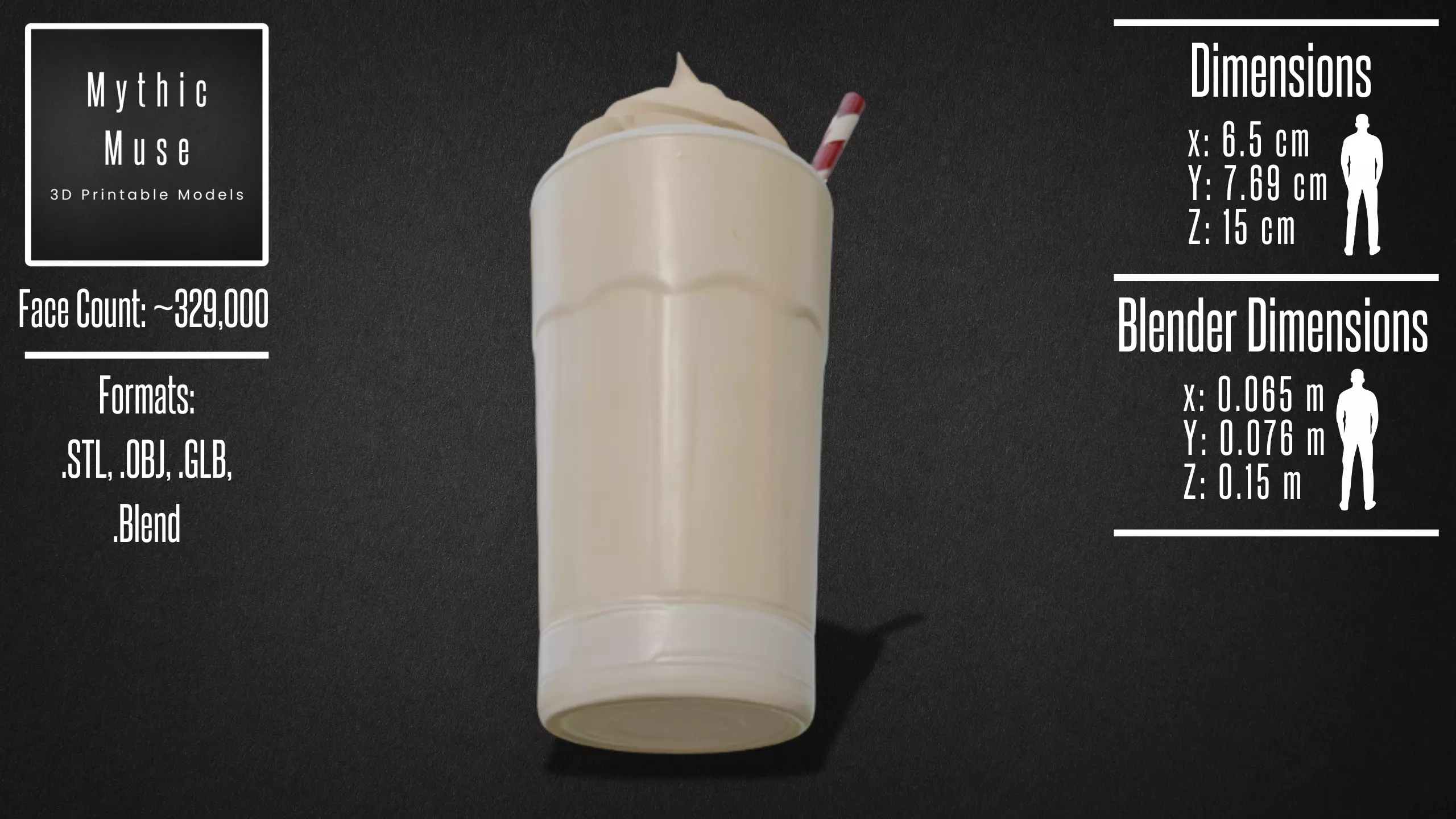 Milkshake with Straw Model 3D model_4