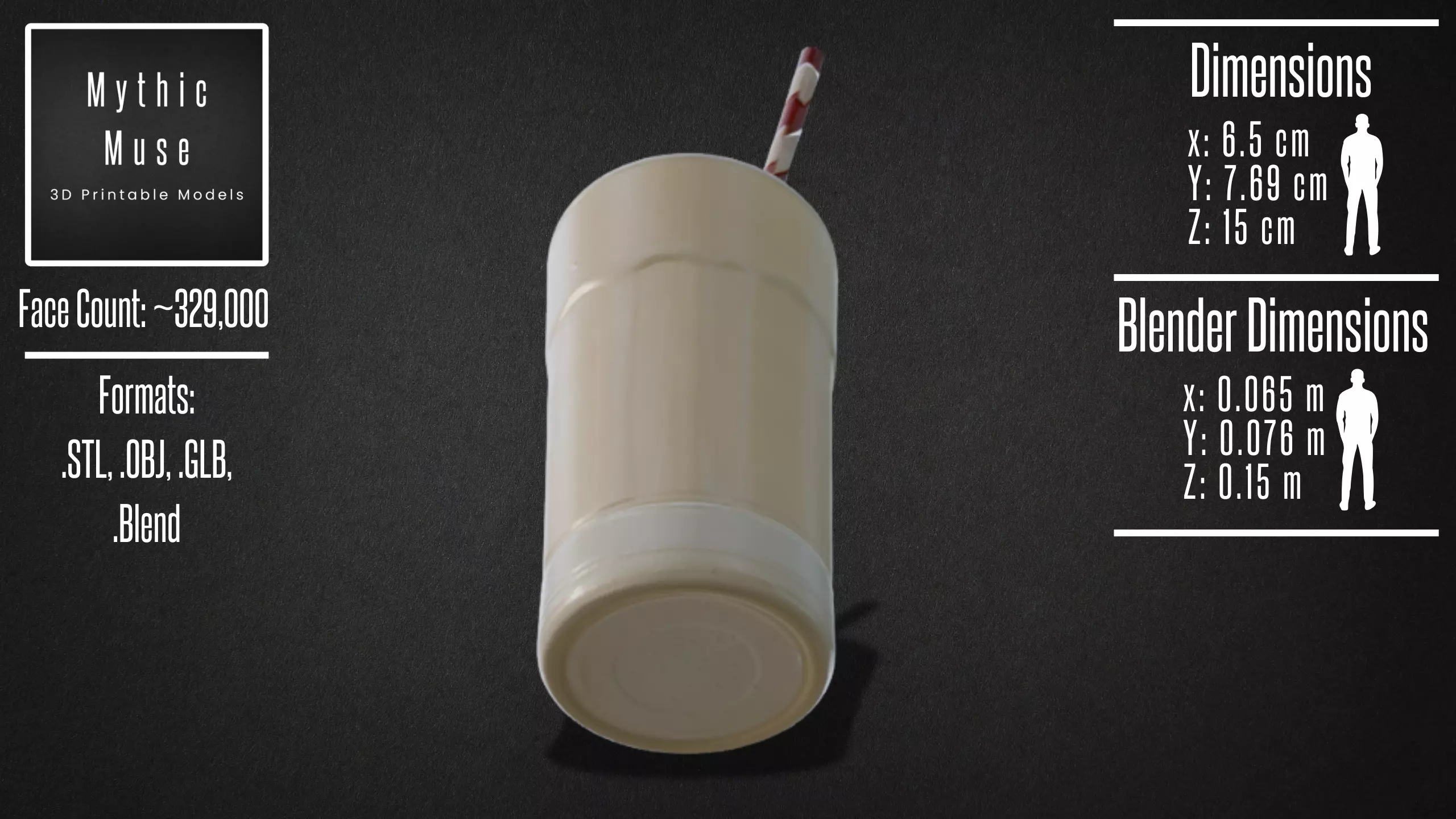 Milkshake with Straw Model 3D model_5