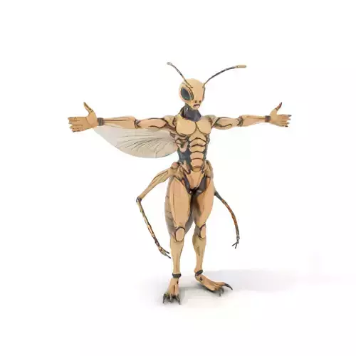 Insectoid Humanoid Robot Model Pack Low-poly 3D model