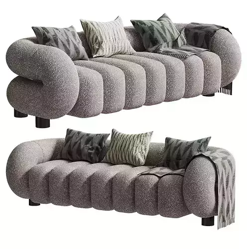 Modern Fleece Fabric Cloud Sofa Set