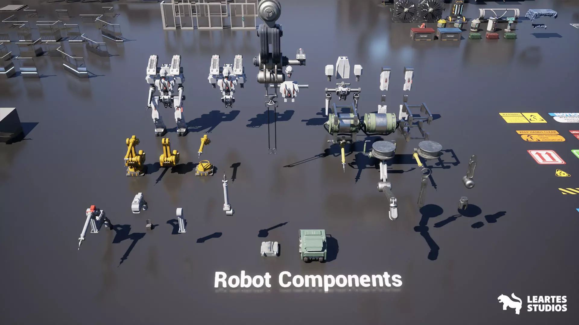 Sci-Fi Robot Factory Environment Low-poly 3D model_18