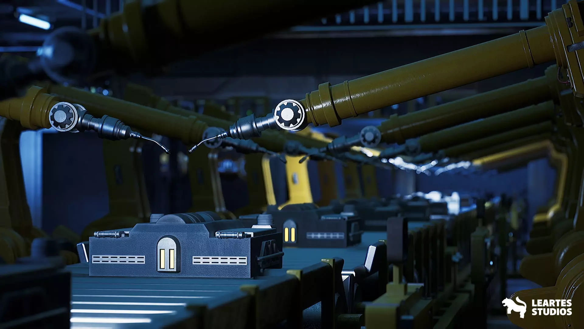 Sci-Fi Robot Factory Environment Low-poly 3D model_15