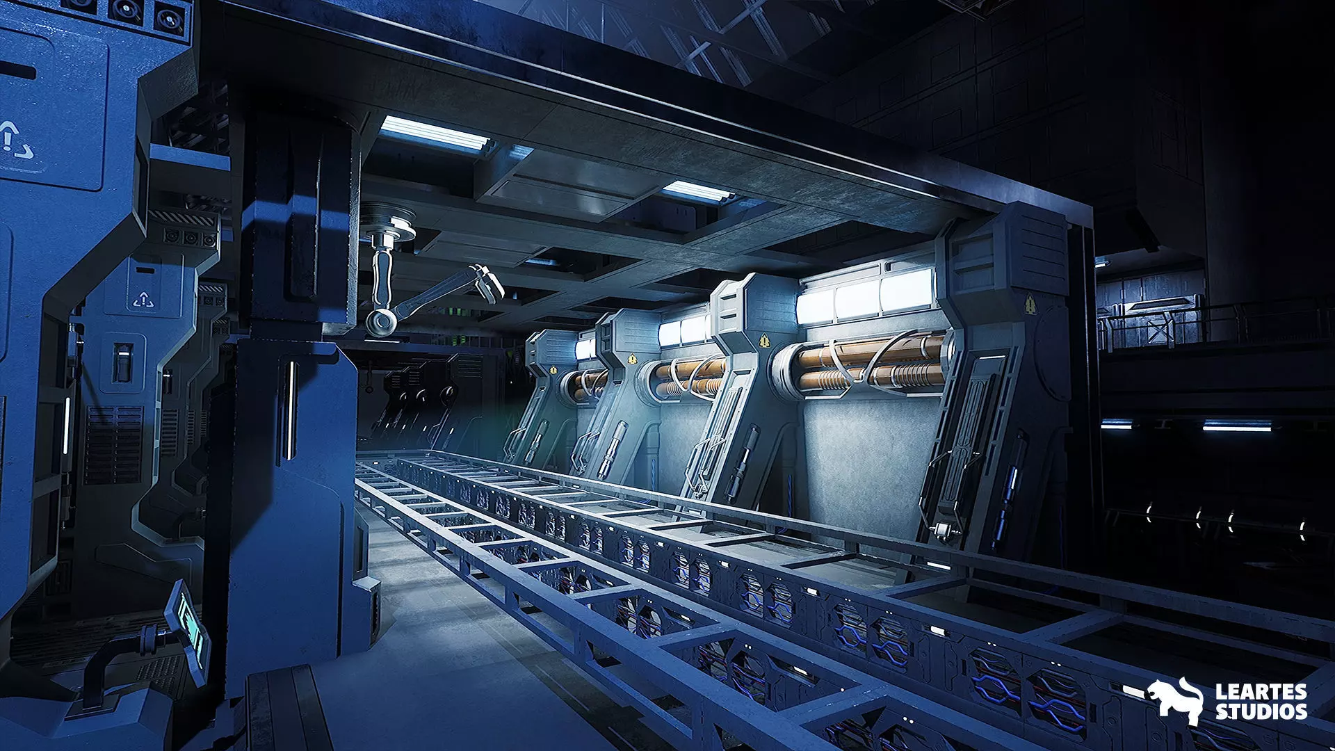 Sci-Fi Robot Factory Environment Low-poly 3D model_6