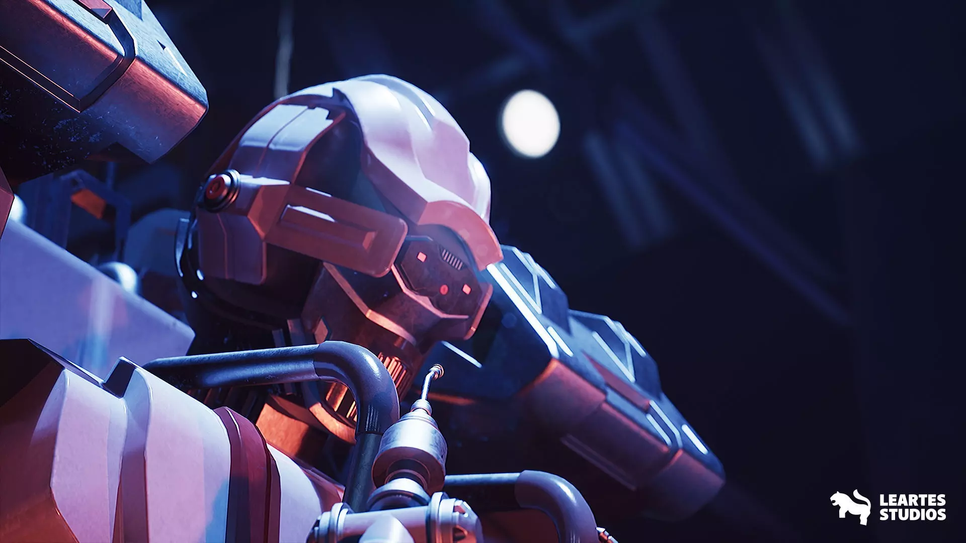 Sci-Fi Robot Factory Environment Low-poly 3D model_13