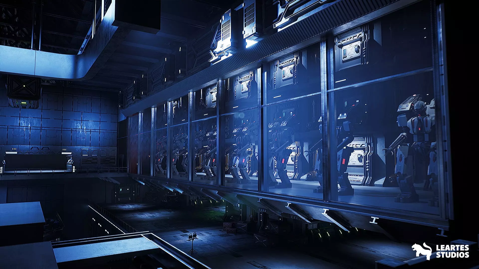 Sci-Fi Robot Factory Environment Low-poly 3D model_11