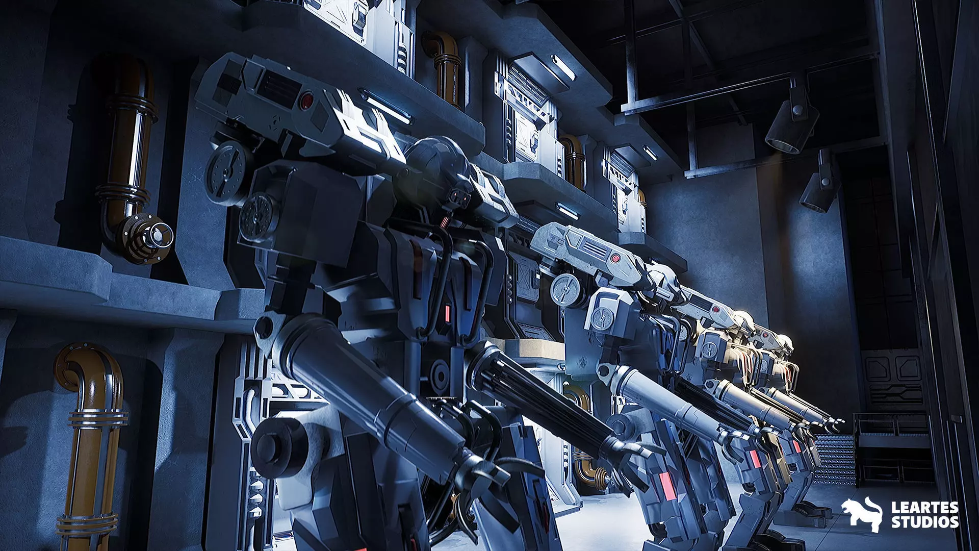 Sci-Fi Robot Factory Environment Low-poly 3D model_16