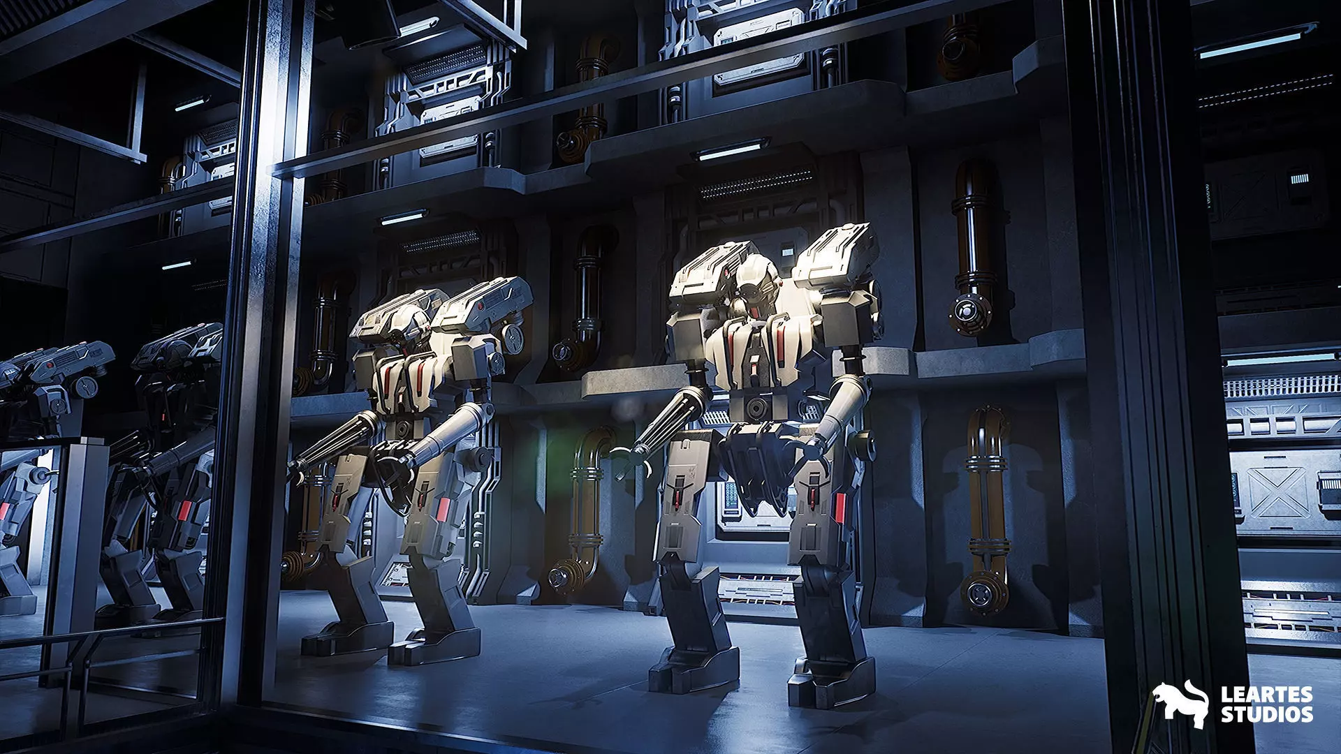 Sci-Fi Robot Factory Environment Low-poly 3D model_12