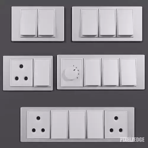 Buttons and Switch 3D Asset Pack  Electrical Switchboards