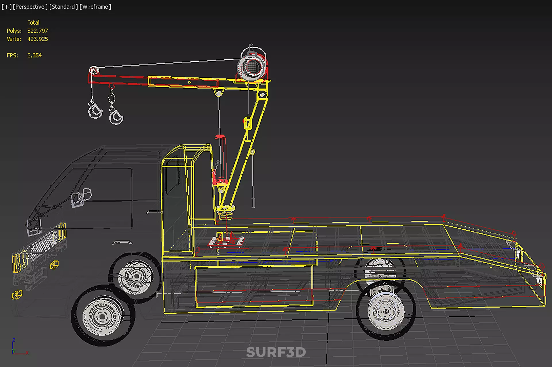 EMERGENCY LIFTING HYDRAULIC CRANE RECOVERY TOWING TOW FIRE TRUCK 3D model_41