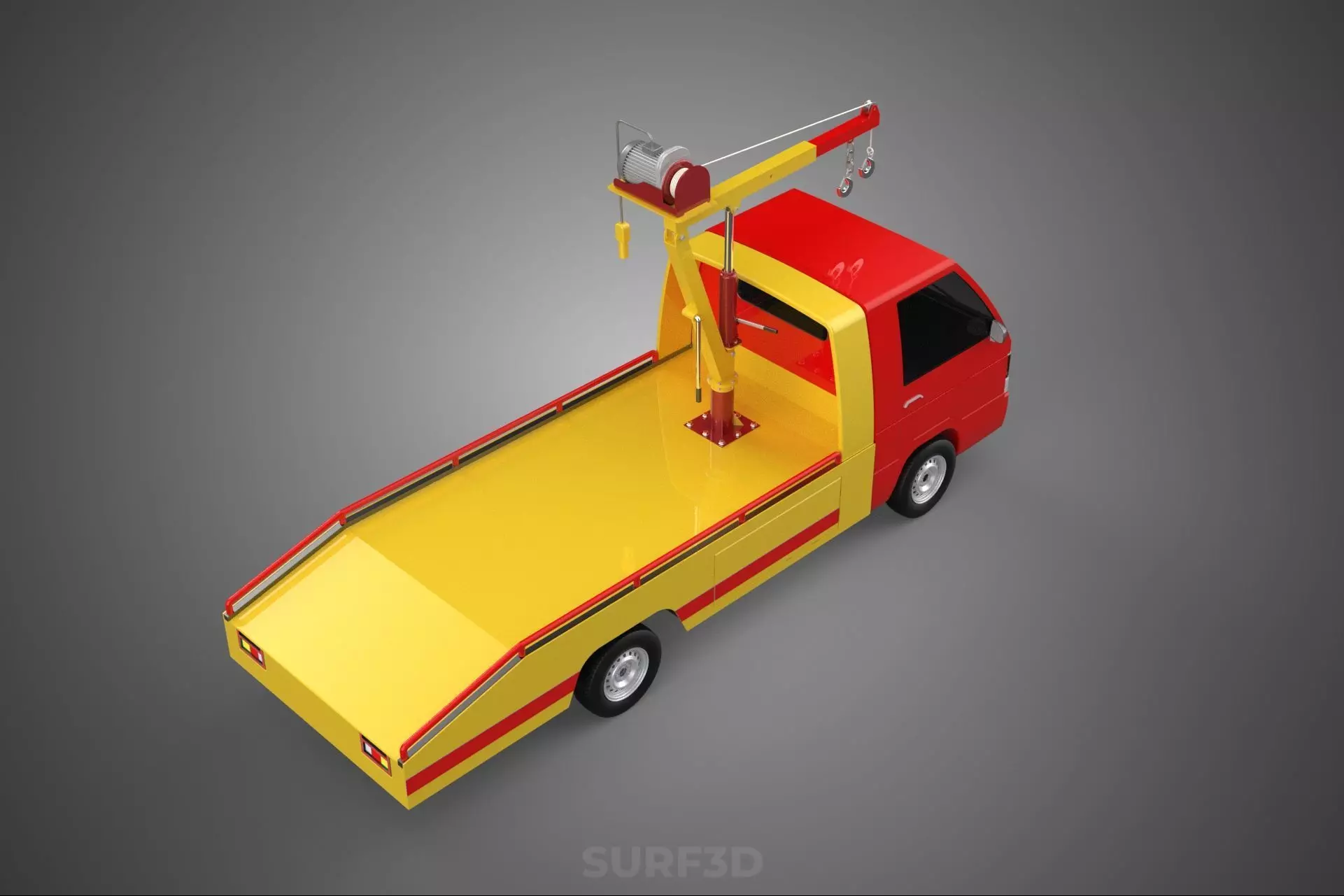 EMERGENCY LIFTING HYDRAULIC CRANE RECOVERY TOWING TOW FIRE TRUCK 3D model_2