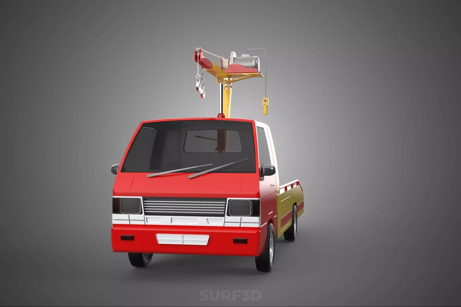 EMERGENCY LIFTING HYDRAULIC CRANE RECOVERY TOWING TOW FIRE TRUCK 3D model_30