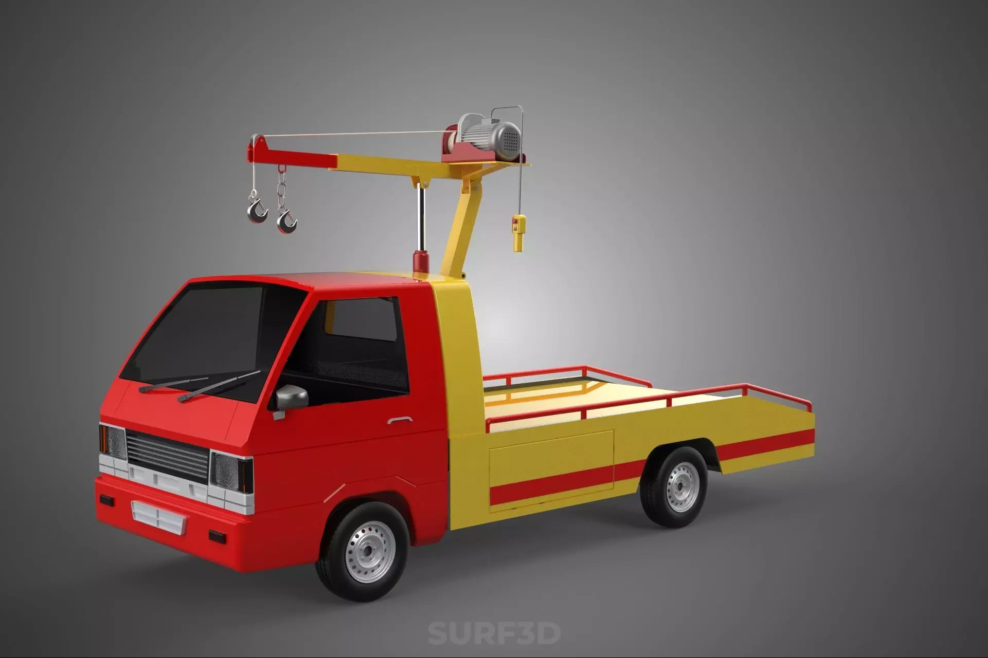EMERGENCY LIFTING HYDRAULIC CRANE RECOVERY TOWING TOW FIRE TRUCK 3D model_14