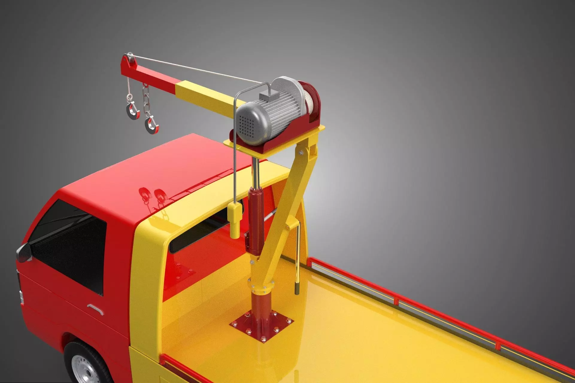 EMERGENCY LIFTING HYDRAULIC CRANE RECOVERY TOWING TOW FIRE TRUCK 3D model_34
