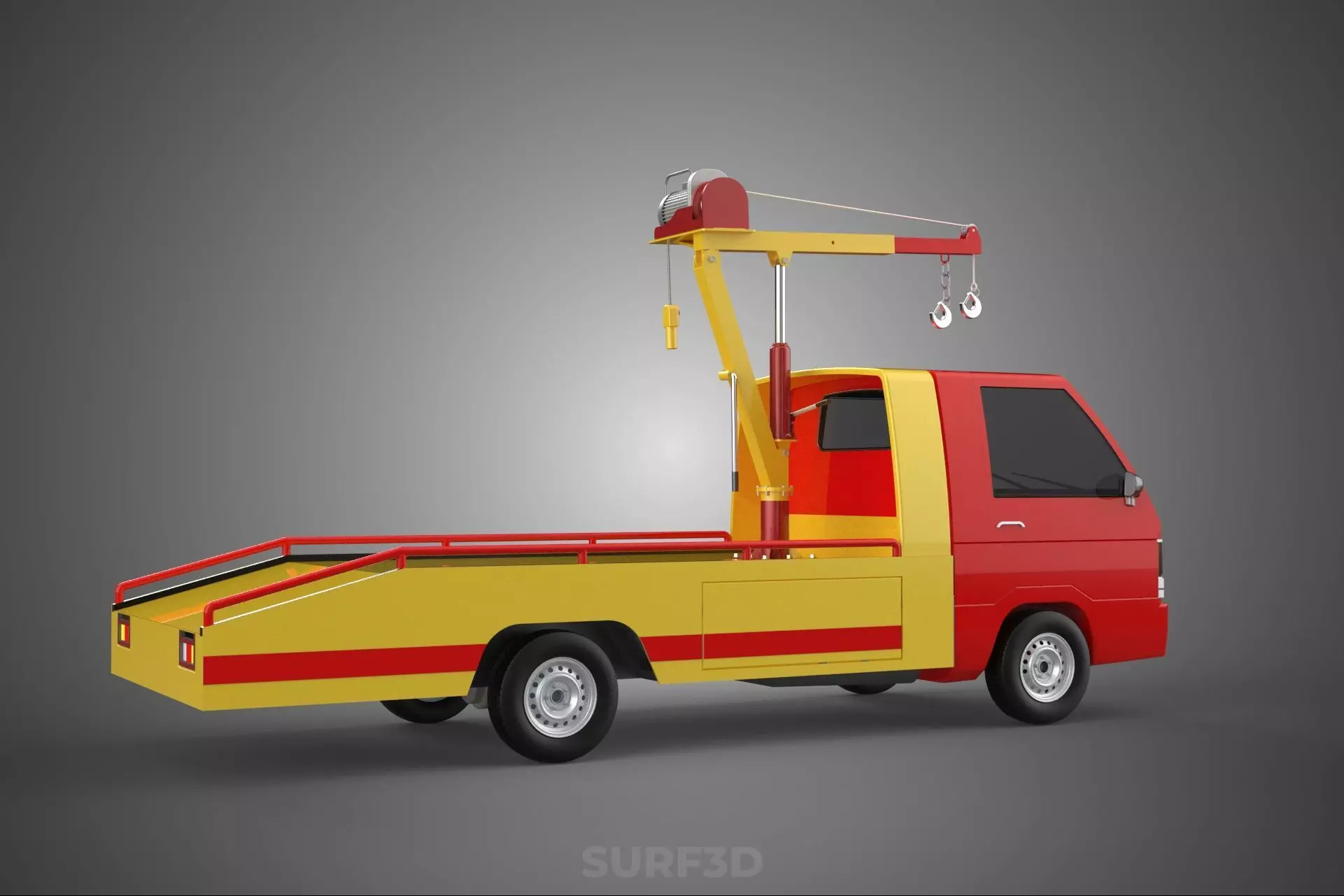 EMERGENCY LIFTING HYDRAULIC CRANE RECOVERY TOWING TOW FIRE TRUCK 3D model_27