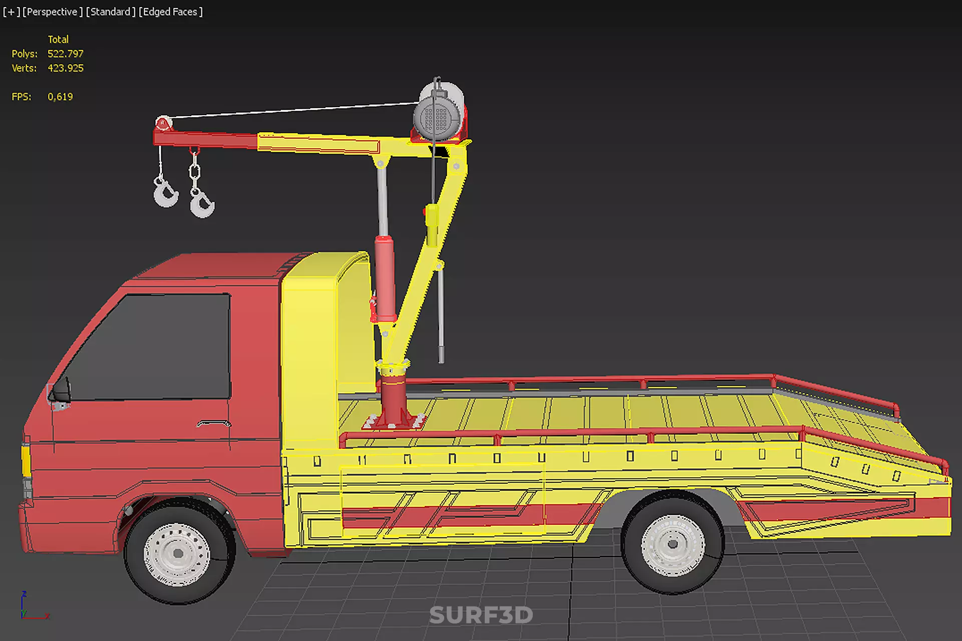 EMERGENCY LIFTING HYDRAULIC CRANE RECOVERY TOWING TOW FIRE TRUCK 3D model_42