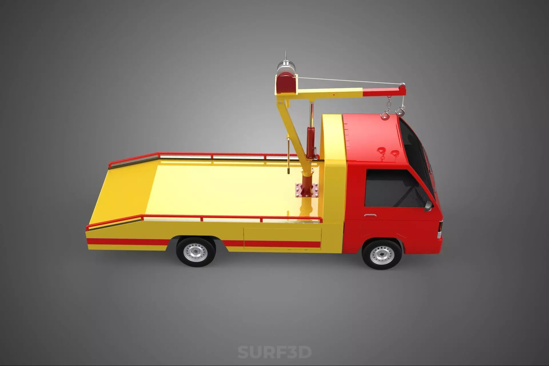 EMERGENCY LIFTING HYDRAULIC CRANE RECOVERY TOWING TOW FIRE TRUCK 3D model_3