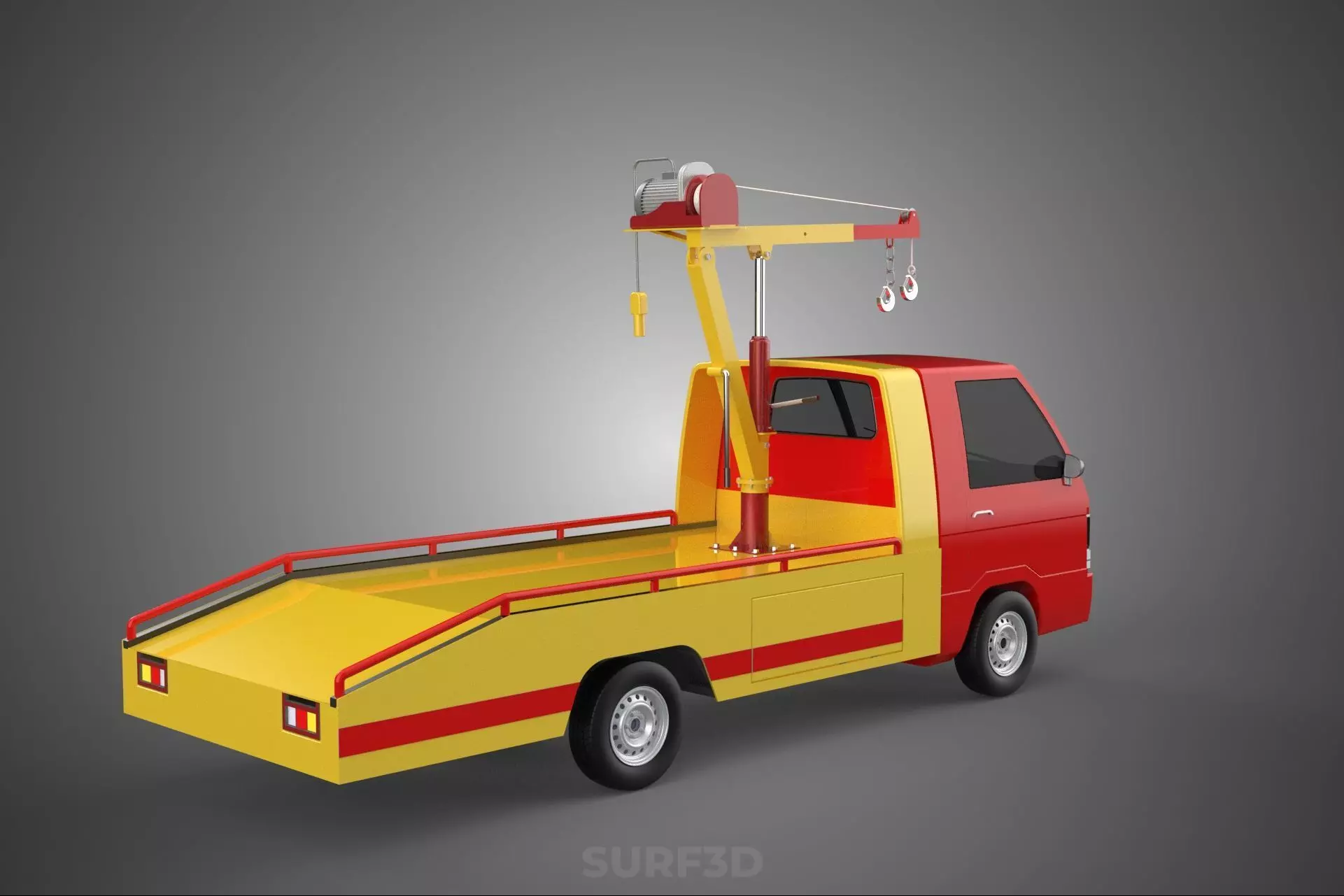 EMERGENCY LIFTING HYDRAULIC CRANE RECOVERY TOWING TOW FIRE TRUCK 3D model_10