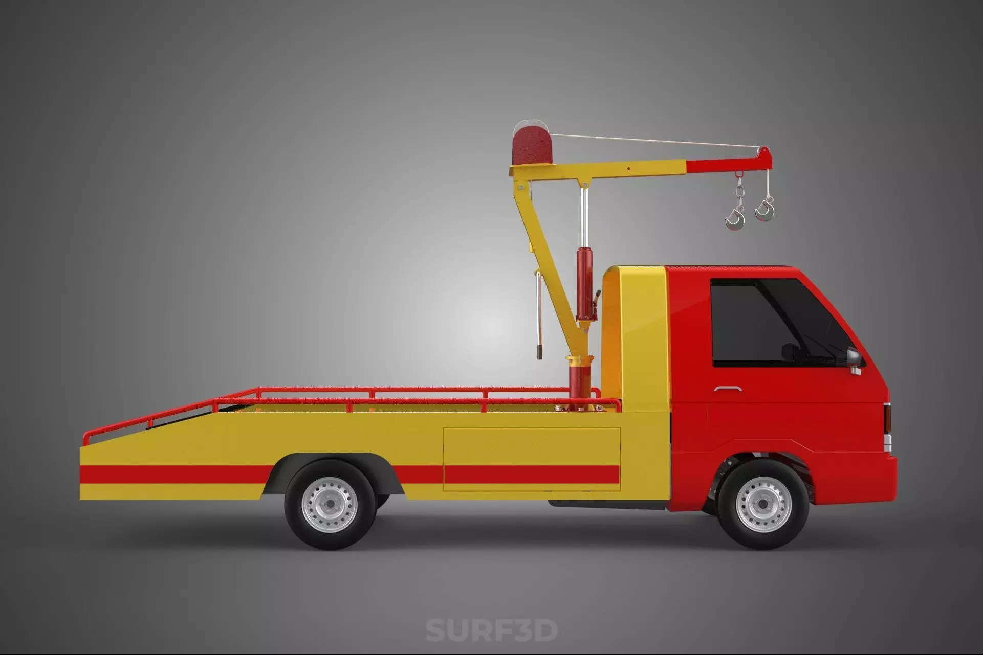 EMERGENCY LIFTING HYDRAULIC CRANE RECOVERY TOWING TOW FIRE TRUCK 3D model_26