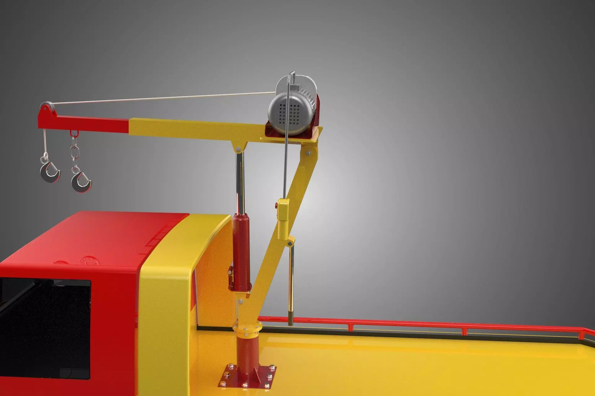 EMERGENCY LIFTING HYDRAULIC CRANE RECOVERY TOWING TOW FIRE TRUCK 3D model_35