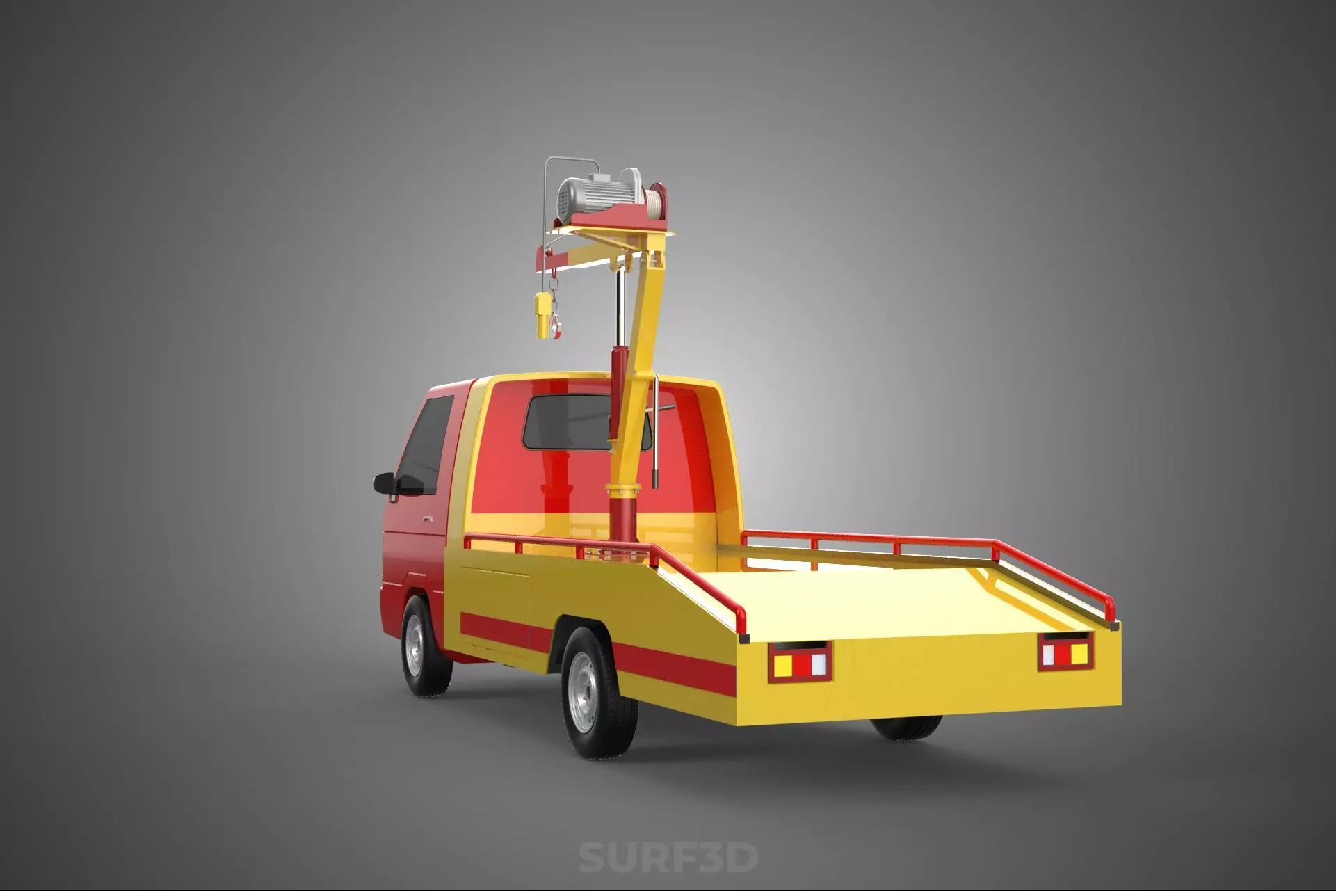 EMERGENCY LIFTING HYDRAULIC CRANE RECOVERY TOWING TOW FIRE TRUCK 3D model_32