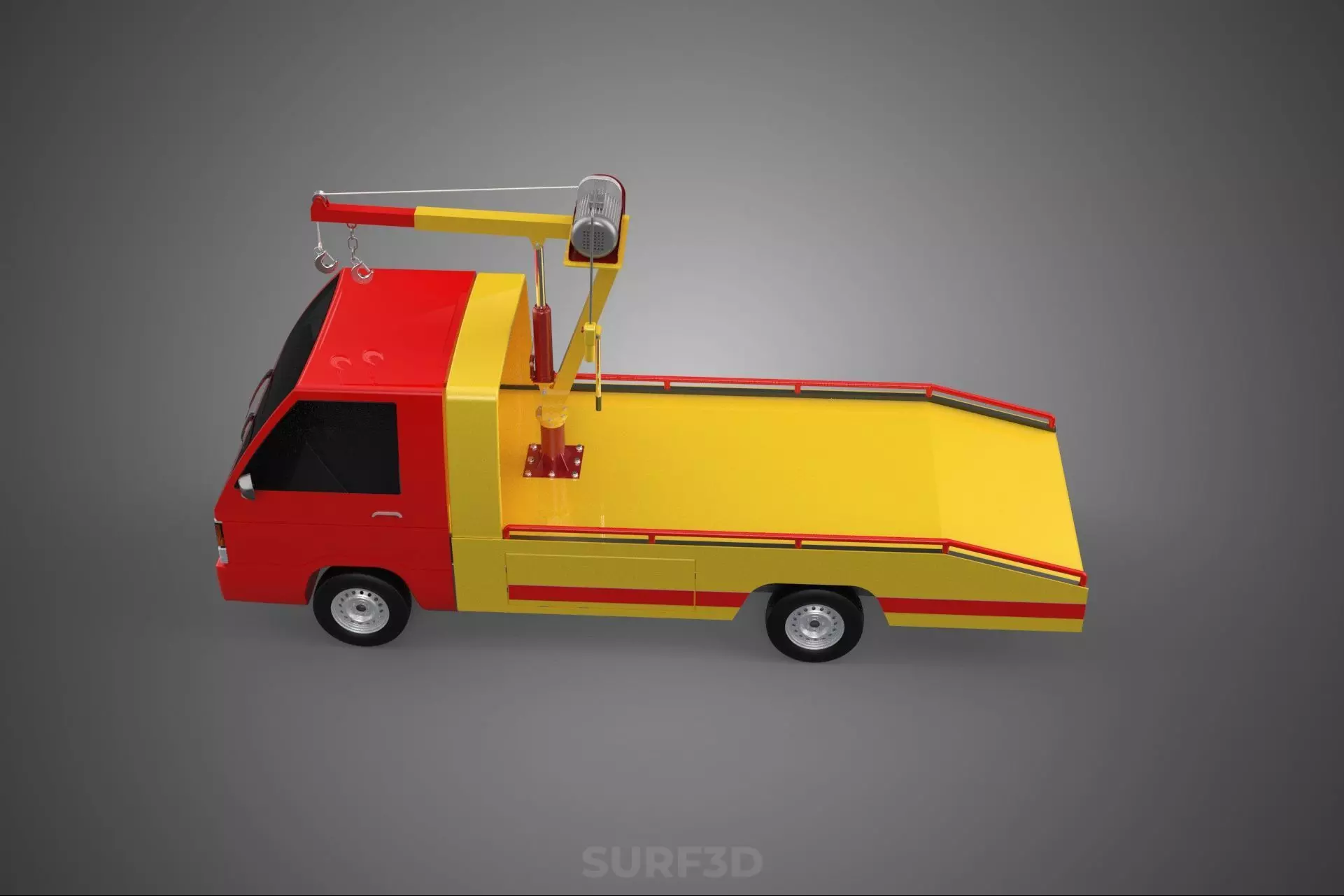 EMERGENCY LIFTING HYDRAULIC CRANE RECOVERY TOWING TOW FIRE TRUCK 3D model_7