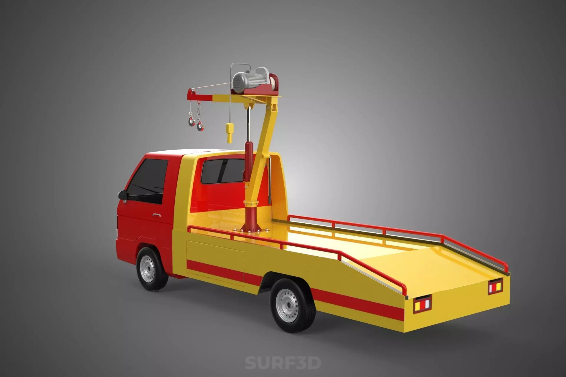 EMERGENCY LIFTING HYDRAULIC CRANE RECOVERY TOWING TOW FIRE TRUCK 3D model_16