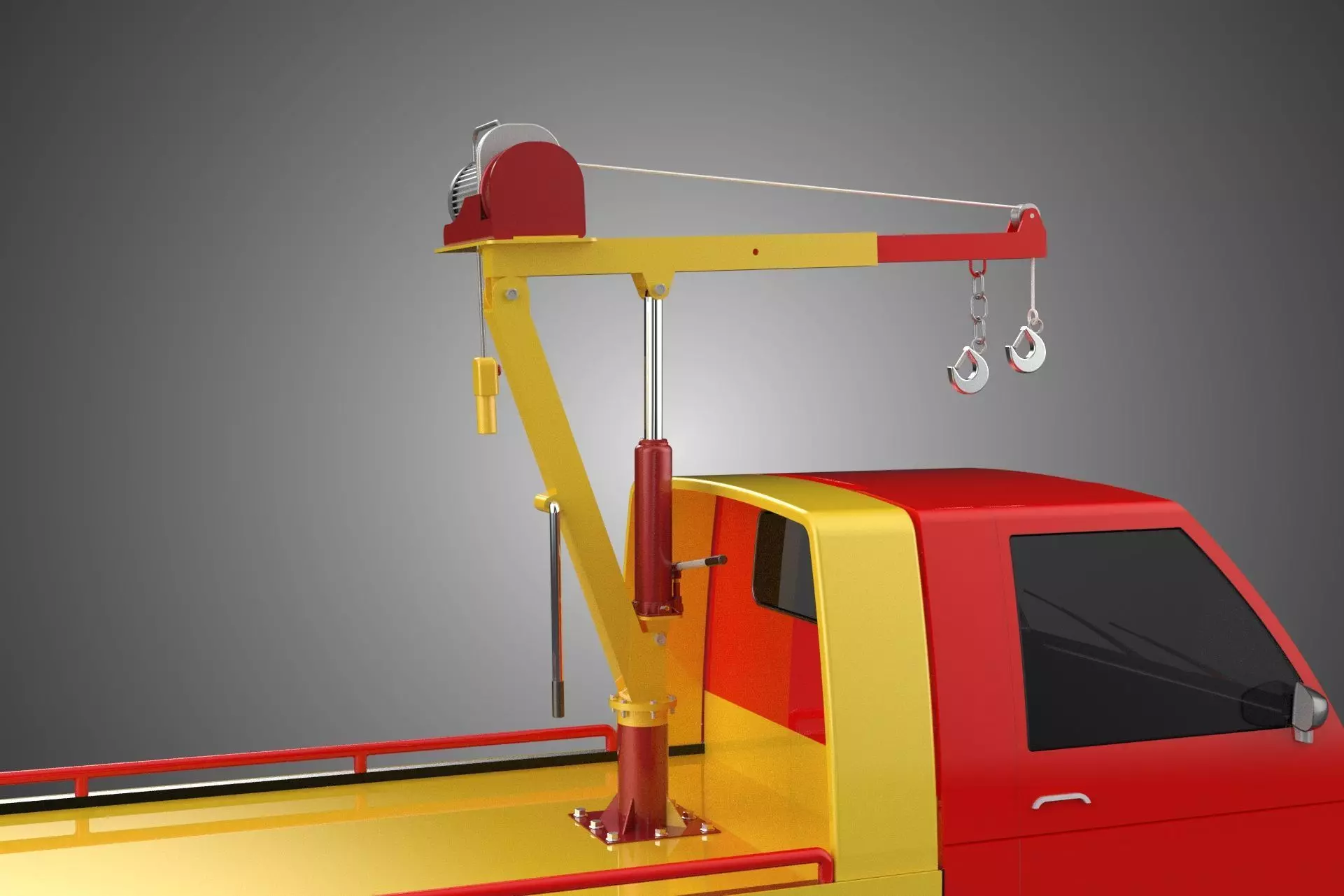 EMERGENCY LIFTING HYDRAULIC CRANE RECOVERY TOWING TOW FIRE TRUCK 3D model_38