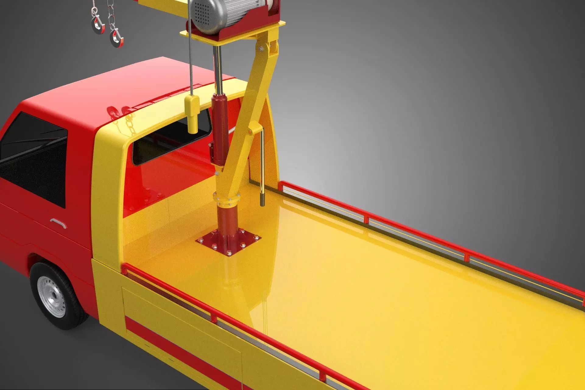 EMERGENCY LIFTING HYDRAULIC CRANE RECOVERY TOWING TOW FIRE TRUCK 3D model_33