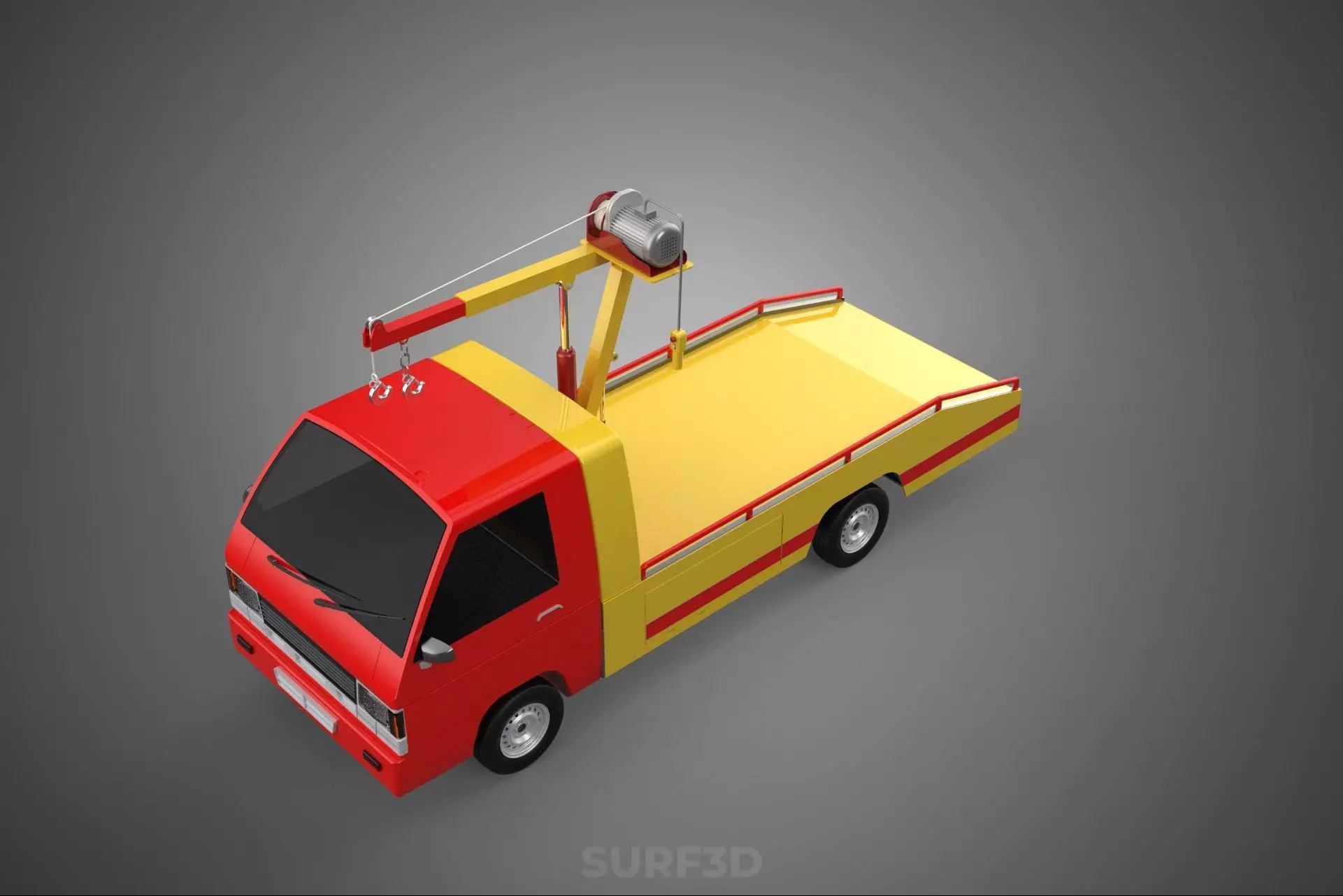 EMERGENCY LIFTING HYDRAULIC CRANE RECOVERY TOWING TOW FIRE TRUCK 3D model_6
