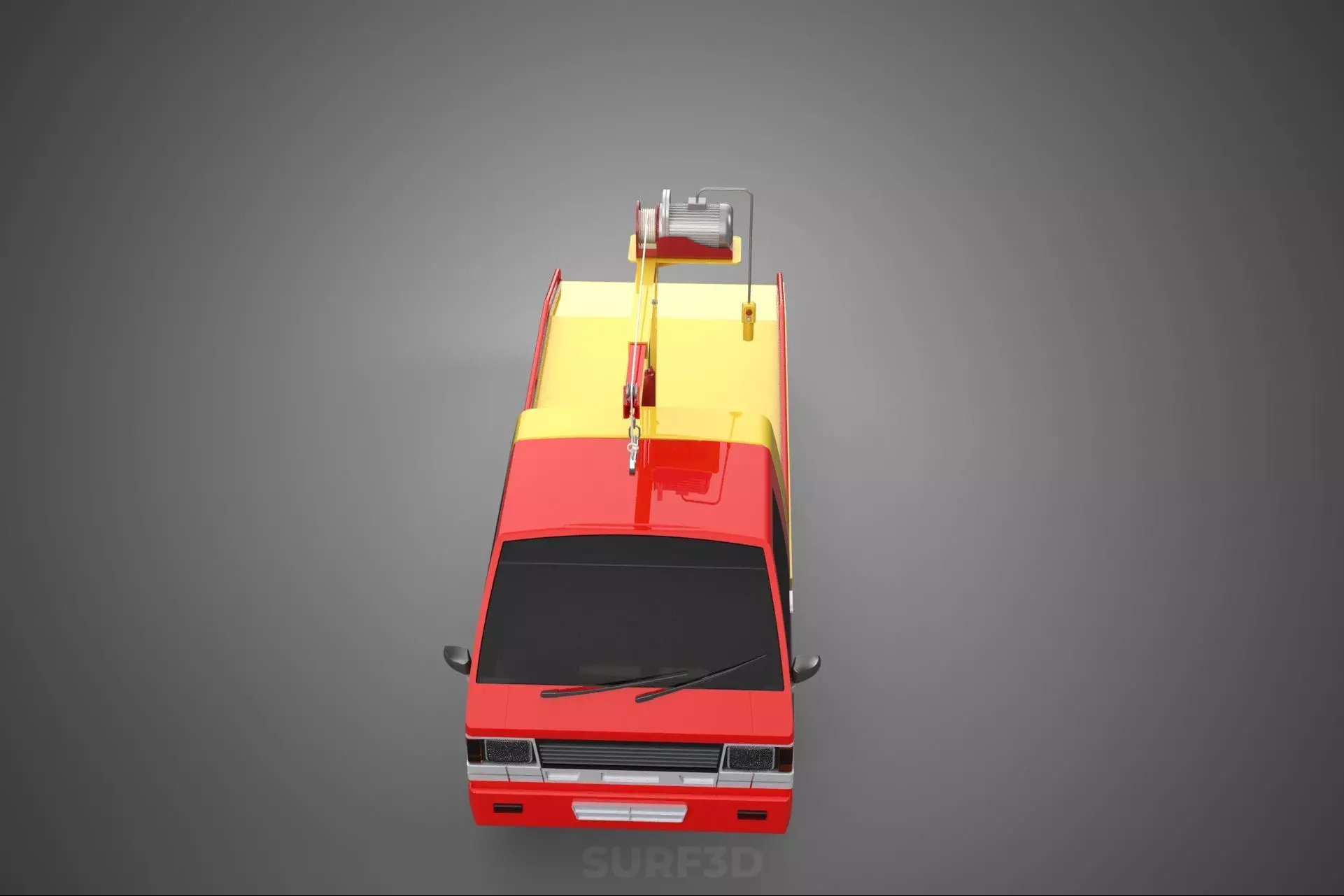 EMERGENCY LIFTING HYDRAULIC CRANE RECOVERY TOWING TOW FIRE TRUCK 3D model_5