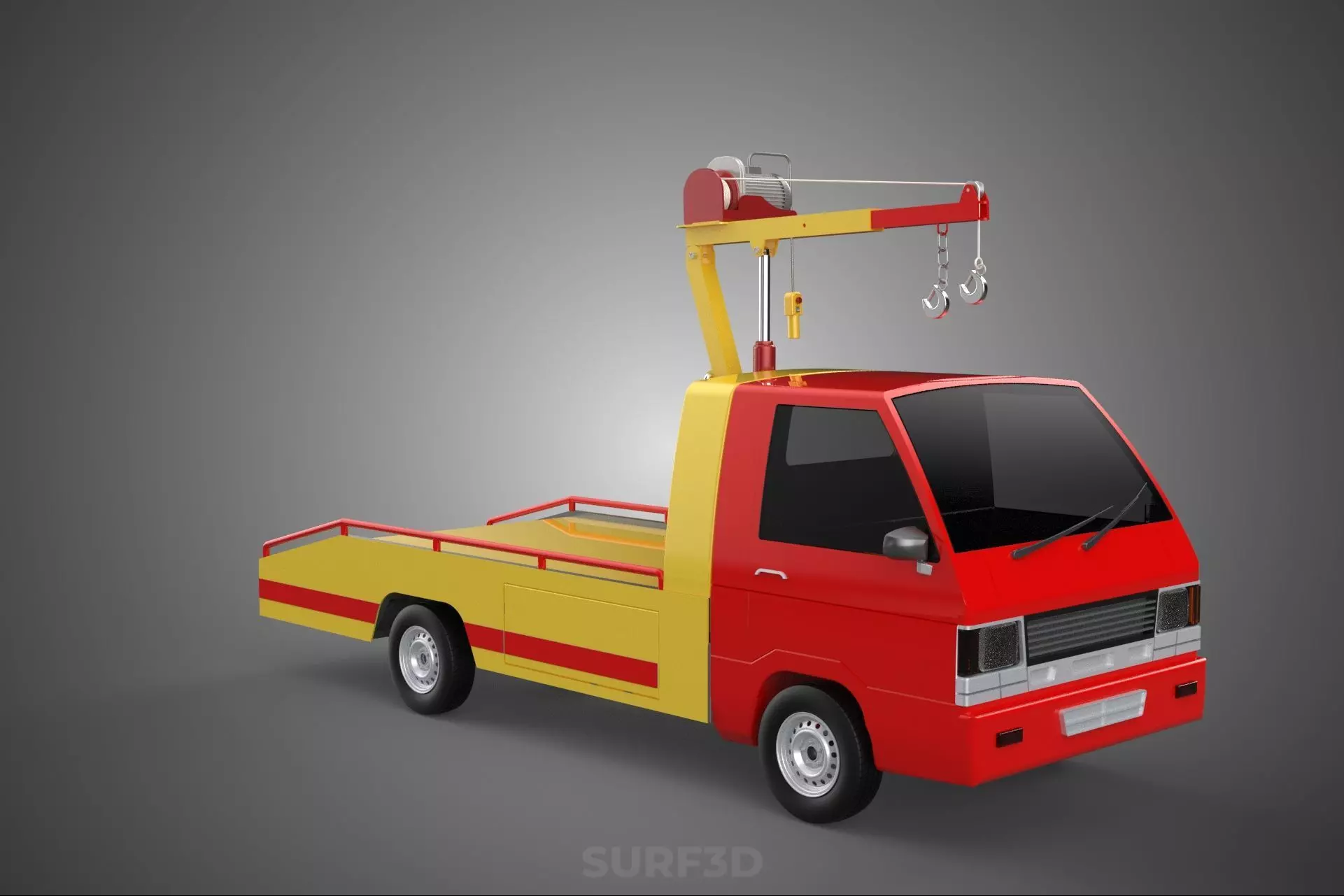EMERGENCY LIFTING HYDRAULIC CRANE RECOVERY TOWING TOW FIRE TRUCK 3D model_12