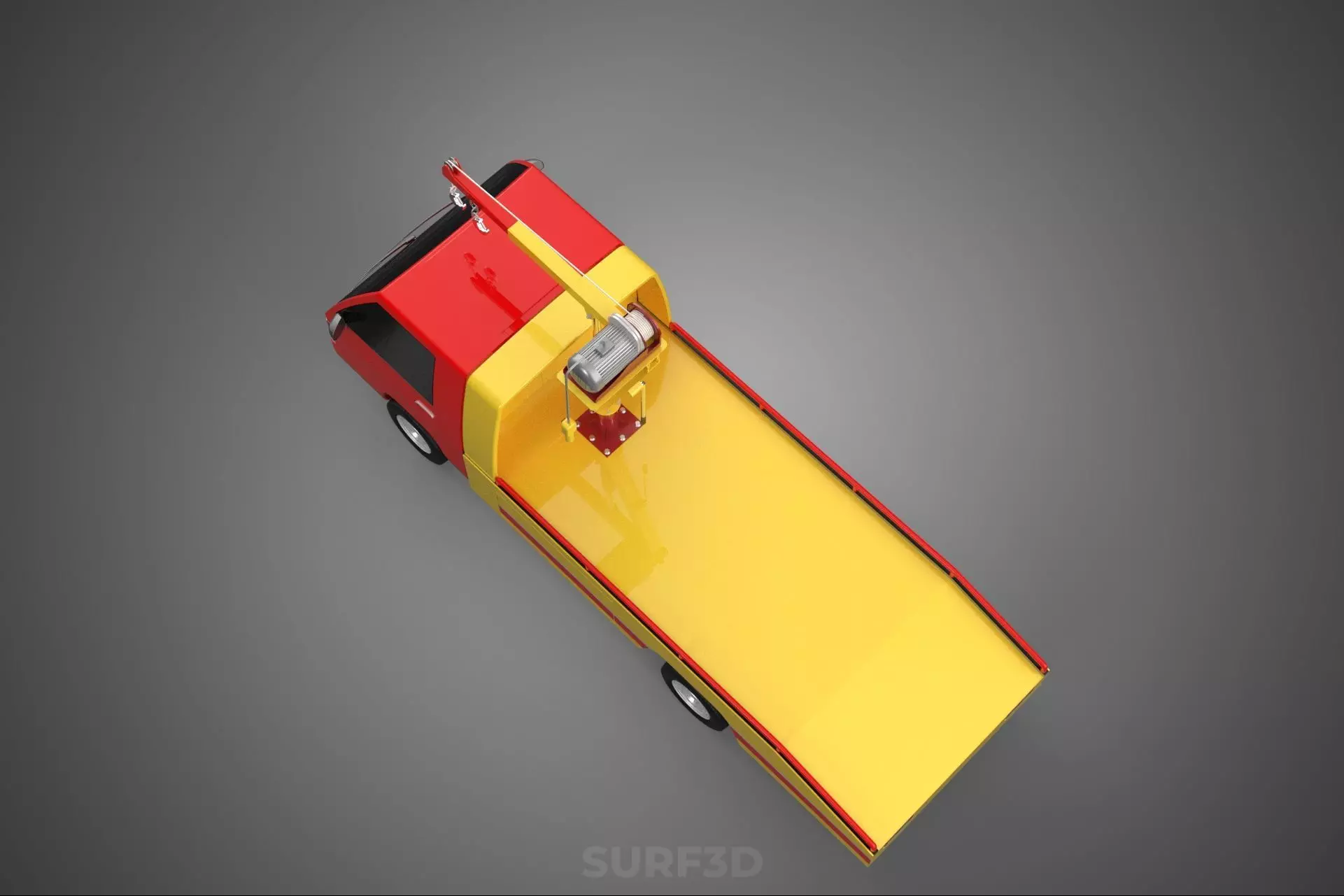 EMERGENCY LIFTING HYDRAULIC CRANE RECOVERY TOWING TOW FIRE TRUCK 3D model_24