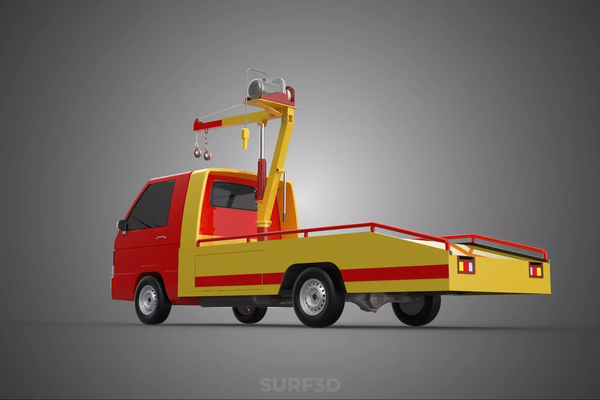 EMERGENCY LIFTING HYDRAULIC CRANE RECOVERY TOWING TOW FIRE TRUCK 3D model_17