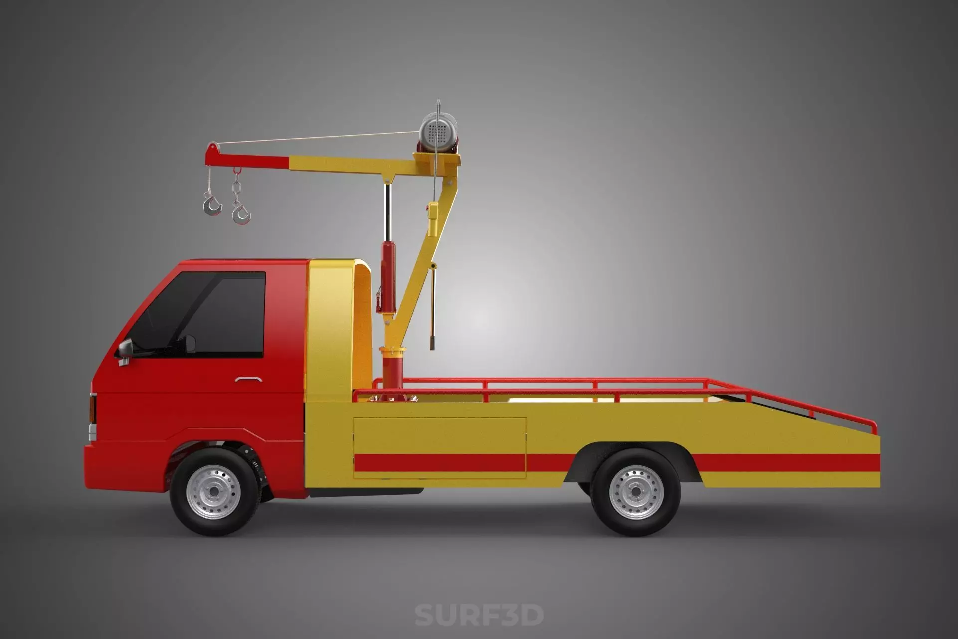 EMERGENCY LIFTING HYDRAULIC CRANE RECOVERY TOWING TOW FIRE TRUCK 3D model_28