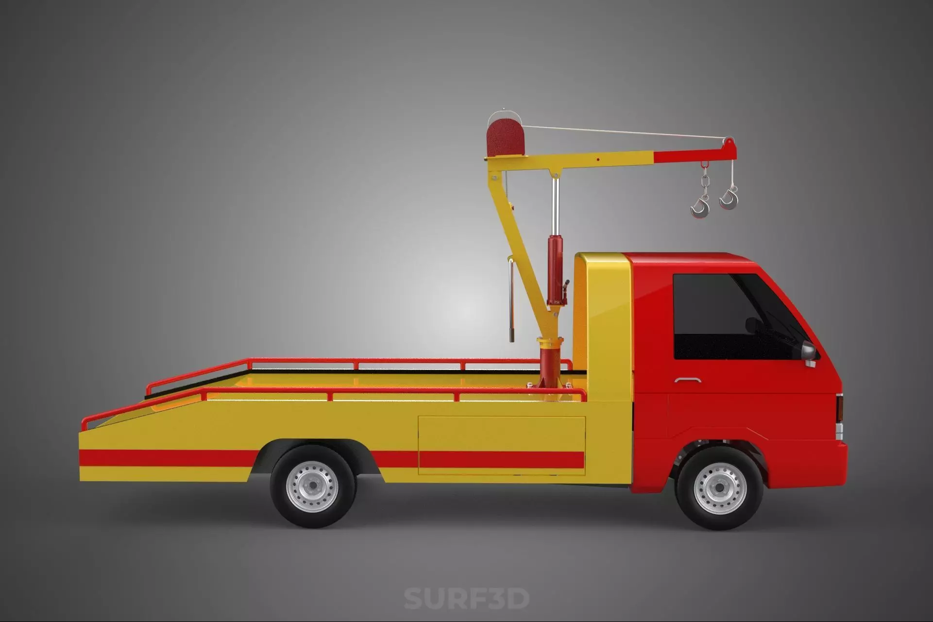 EMERGENCY LIFTING HYDRAULIC CRANE RECOVERY TOWING TOW FIRE TRUCK 3D model_11