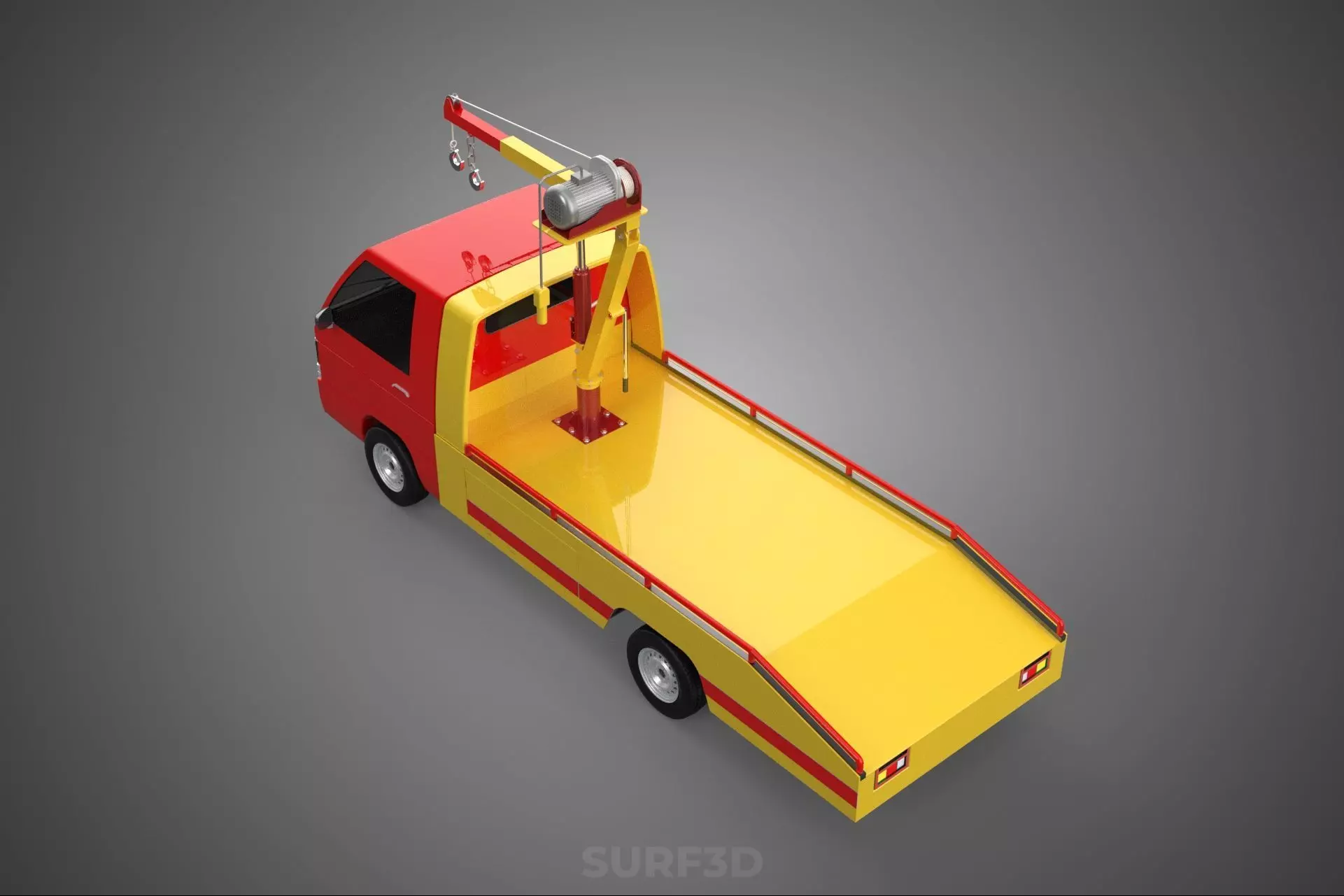 EMERGENCY LIFTING HYDRAULIC CRANE RECOVERY TOWING TOW FIRE TRUCK 3D model_8