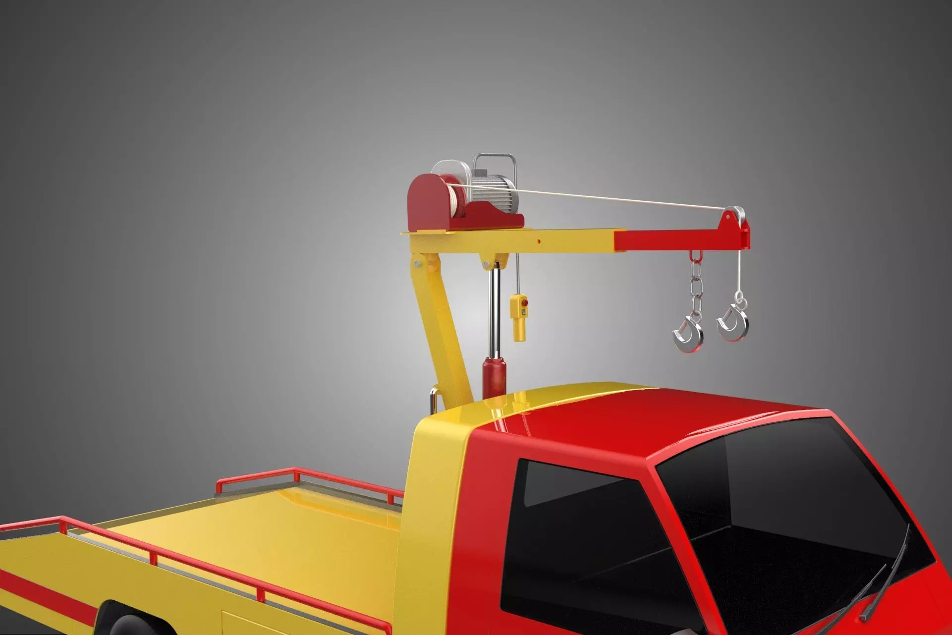 EMERGENCY LIFTING HYDRAULIC CRANE RECOVERY TOWING TOW FIRE TRUCK 3D model_37