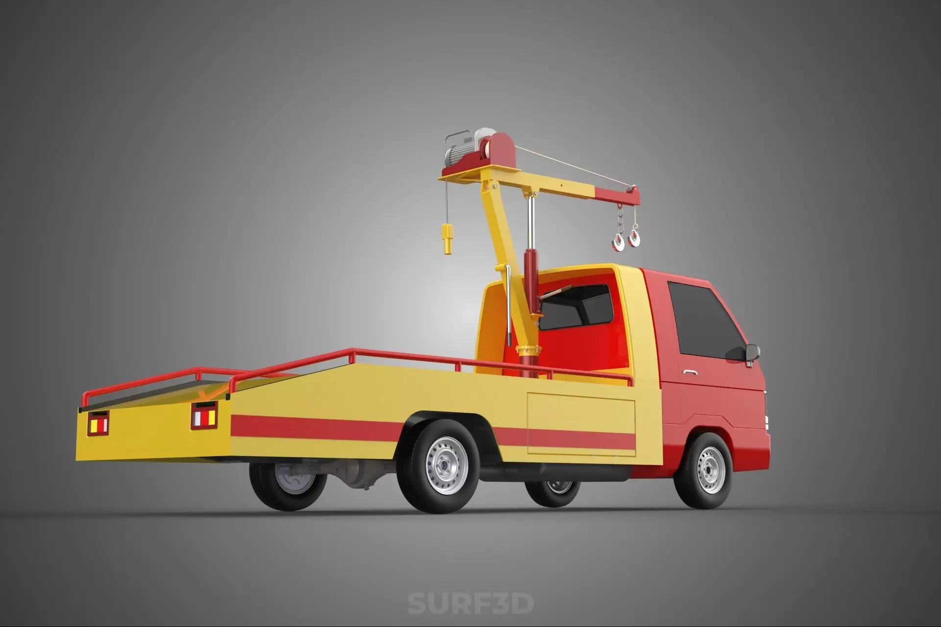 EMERGENCY LIFTING HYDRAULIC CRANE RECOVERY TOWING TOW FIRE TRUCK 3D model_21
