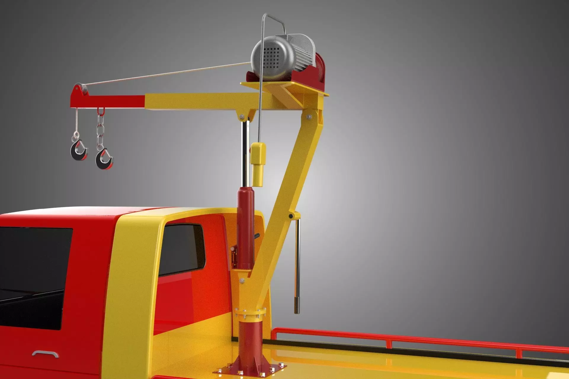 EMERGENCY LIFTING HYDRAULIC CRANE RECOVERY TOWING TOW FIRE TRUCK 3D model_40
