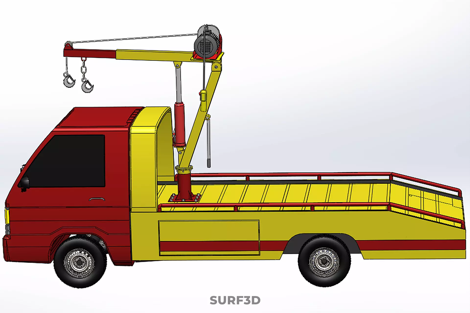 EMERGENCY LIFTING HYDRAULIC CRANE RECOVERY TOWING TOW FIRE TRUCK 3D model_43