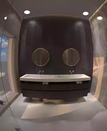 modern luxury bathroom 3D scene