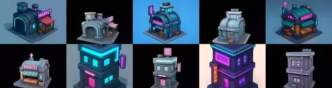 Super Market House Shop bundle 6 pack 100 glb