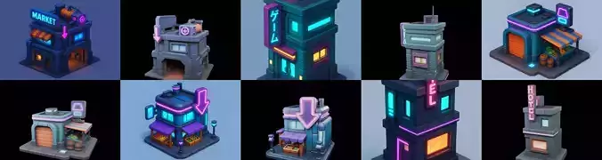 Super Market House Shop bundle 2 pack 100 glb