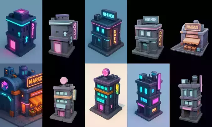 Super Market House Shop bundle 12 pack 64 glb