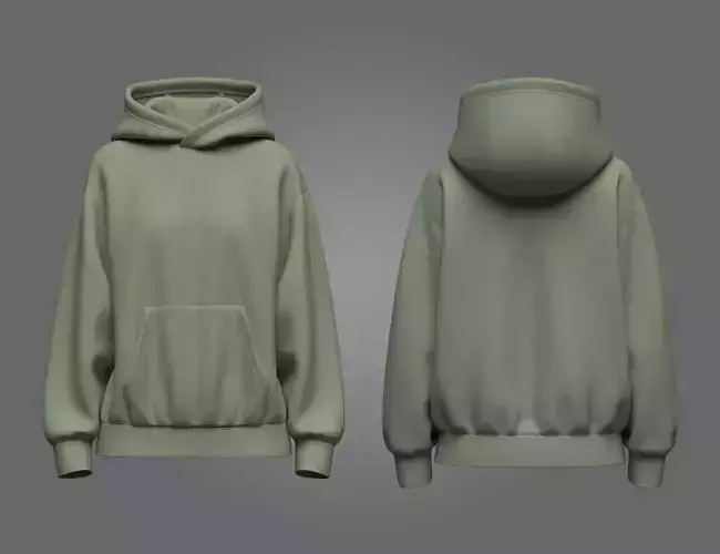Women Oversize Hoodie 3D model