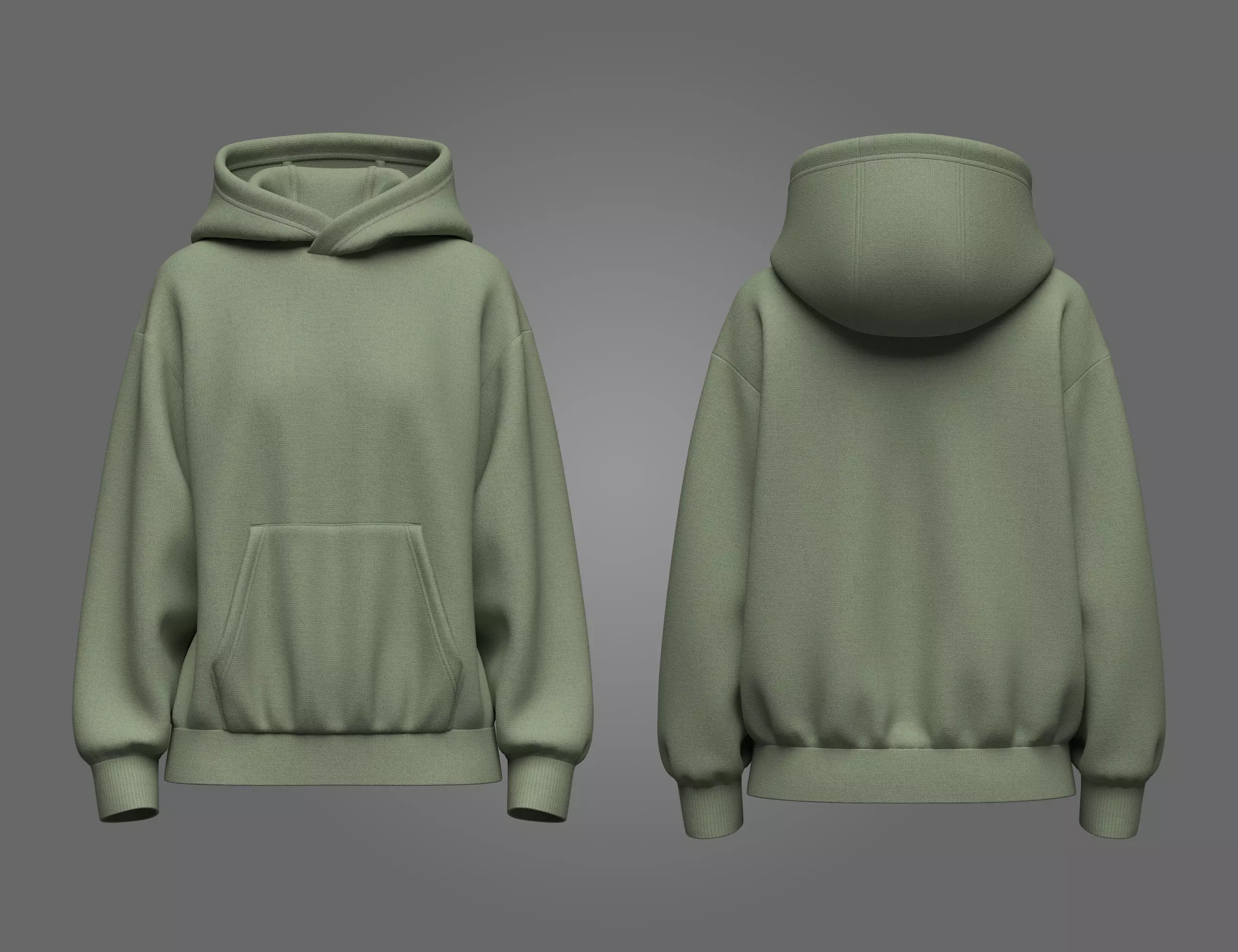 Women Oversize Hoodie 3D model 3D model