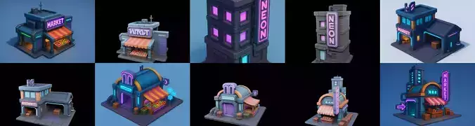 Super Market House Shop bundle 11 pack 100 glb