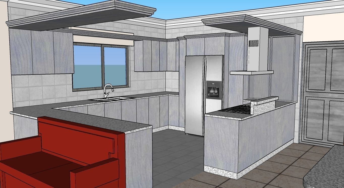 Living room kitchen dining room 3D model_5