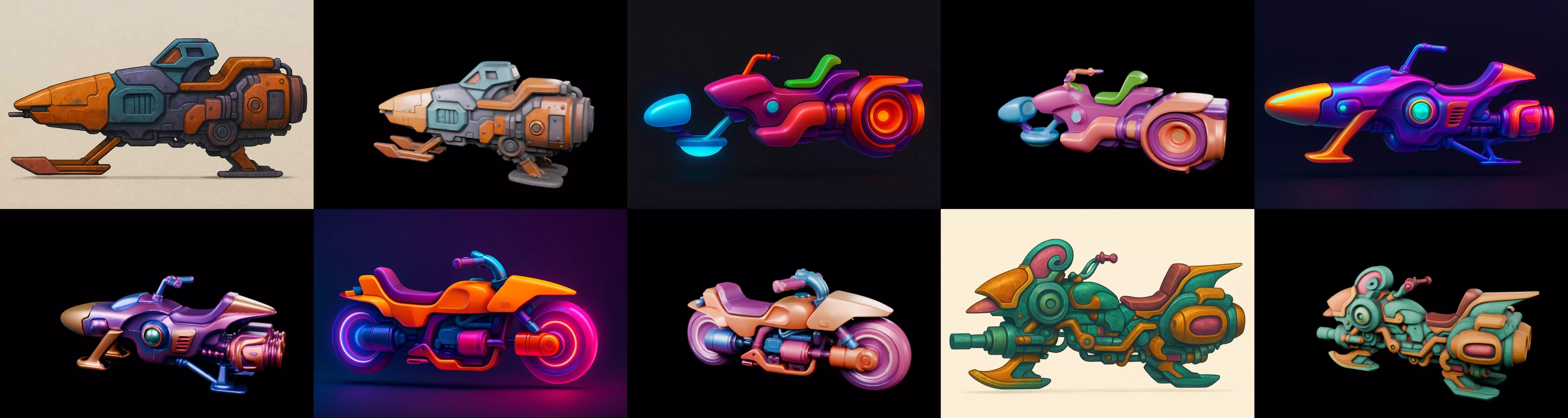 StarBike bundle 8 pack 100 glb 3D model_9