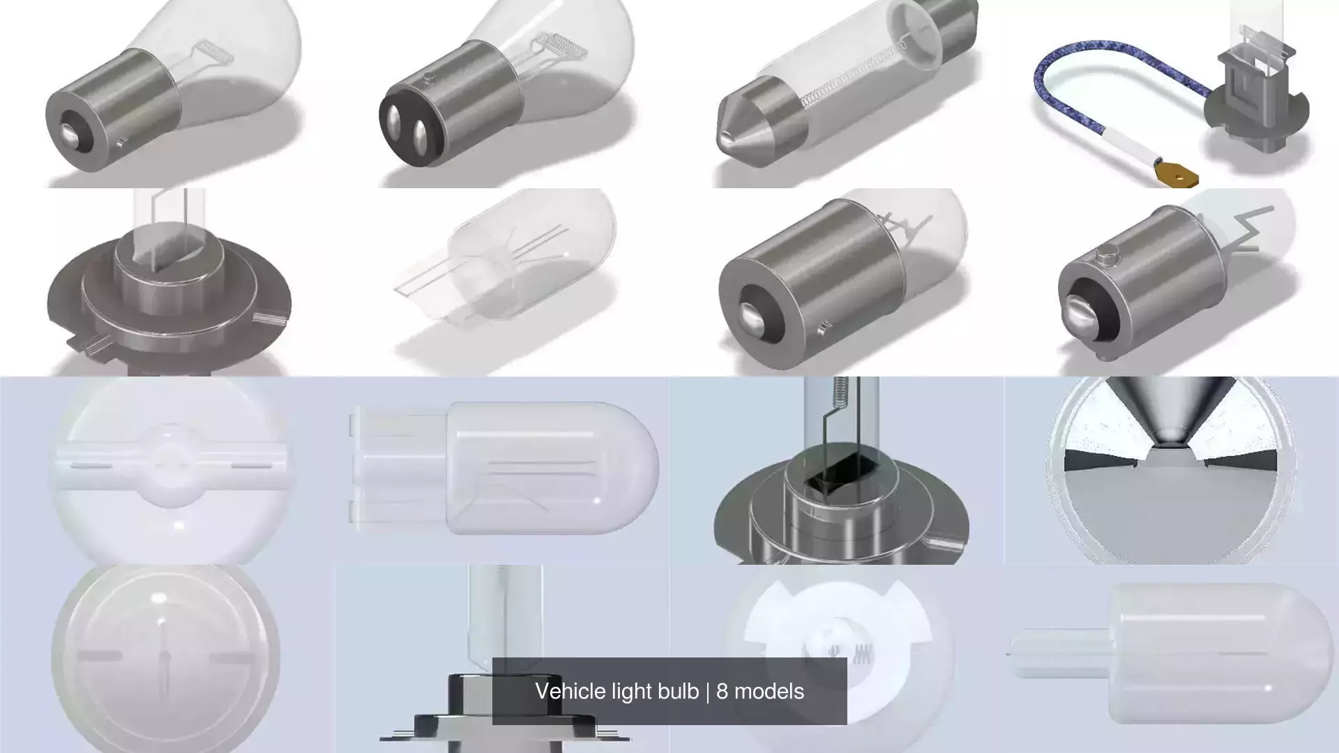 Vehicle light bulb 3D Model Collection_0